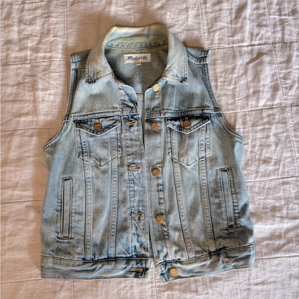 Madewell Faded Blue Denim Vest